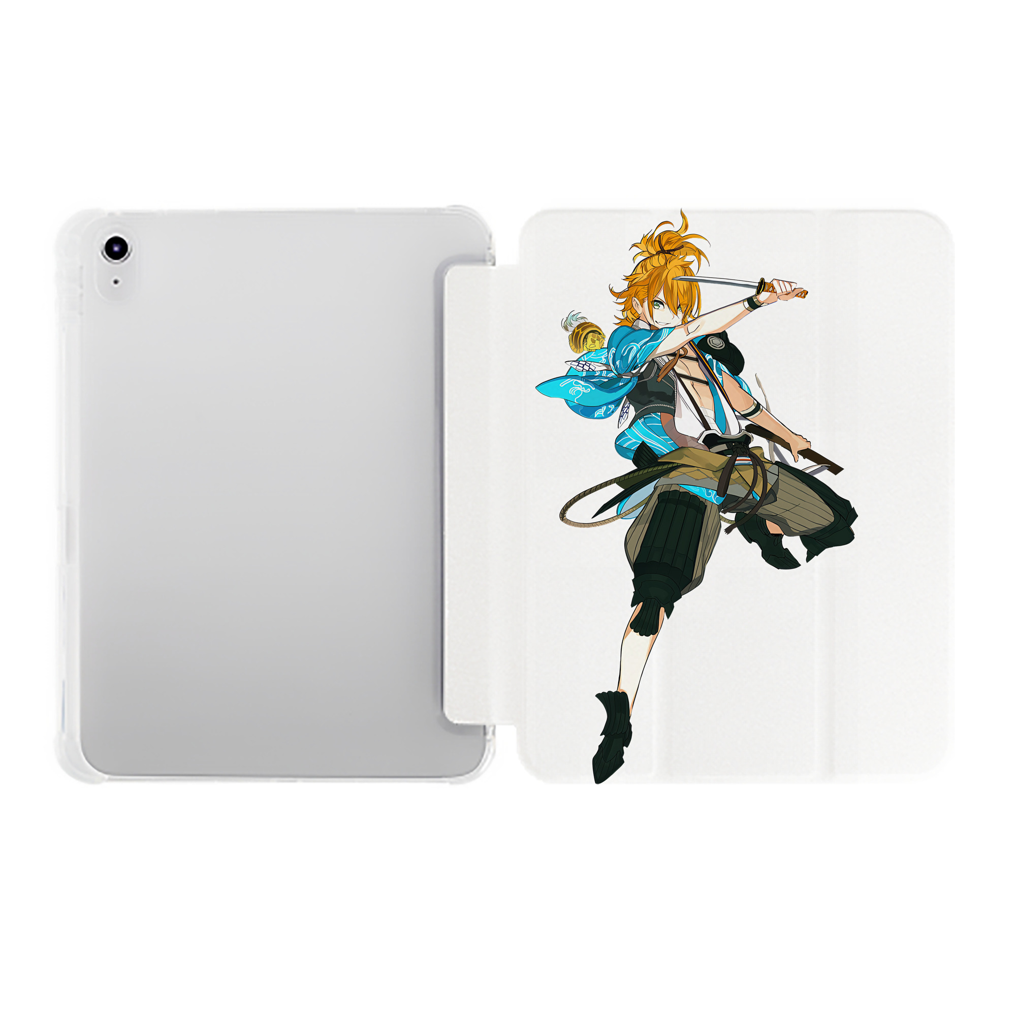 （画像用） 刀剣乱舞 Touken Ranbu IPad ケース ペン収納付き 三つ折りスタンド PUレザー×シリコン 対応機種9.5/10.5/10.9インチ